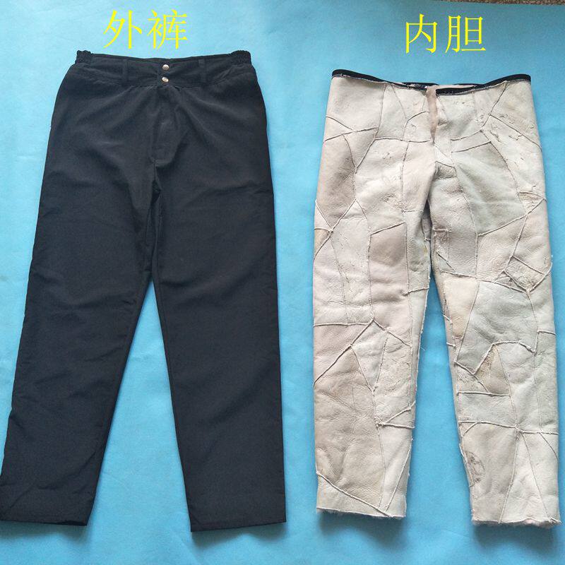 모피 일체형 안감 바지 양가죽 바지 남성과 여성을 위한 핫 세일 하이웨이스트 울 면바지 중년 및 노인 따뜻하고 활기차게