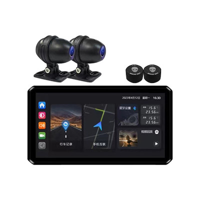 突破者M12 Pro摩托车行车记录仪雷达智能车机carplay导航仪一体机