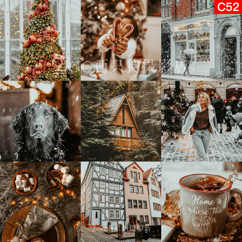 圣诞新年人像ps滤镜pr视频lightroom调色ins胶片luts手机lr预设vn