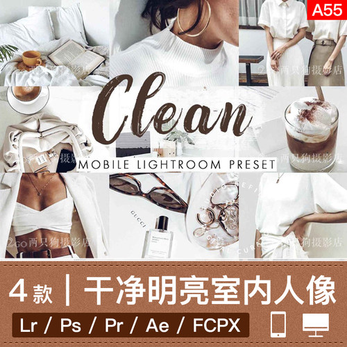 lightroom手机版LR预设pr视频lut室内明亮人像ins调色ps滤镜app