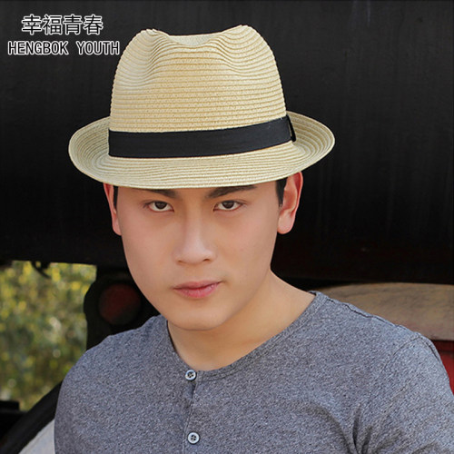 爵士巴拿马沙滩遮阳牛仔草帽子