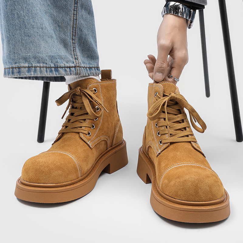 2025新款英伦马丁靴男反绒皮