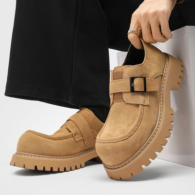 2025新款大头翻毛皮鞋男款休闲