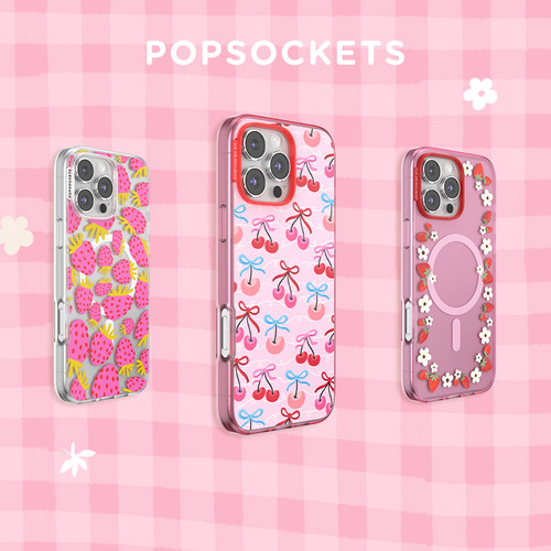 【水果野餐·手机壳】PopSockets泡泡骚磁吸防摔手机壳苹果iPhone16/15ProMax/Pro全包磨砂印花 草莓樱桃面包