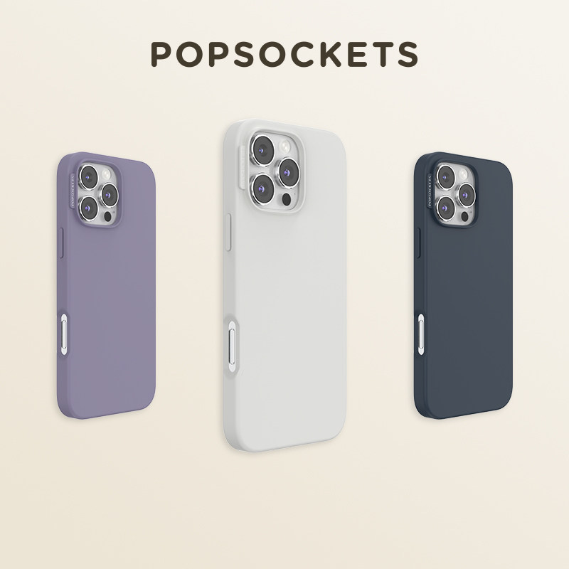 【向山野·手机壳】PopSockets泡泡骚磁吸防摔手机壳苹果iPhone16/15ProMax/Pro 经典磨砂纯色 雪山白 陶坯