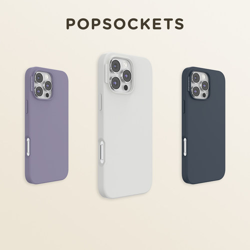 【向山野·手机壳】PopSockets泡泡骚磁吸防摔手机壳苹果iPhone16/15ProMax/Pro 经典磨砂纯色 雪山白 陶坯