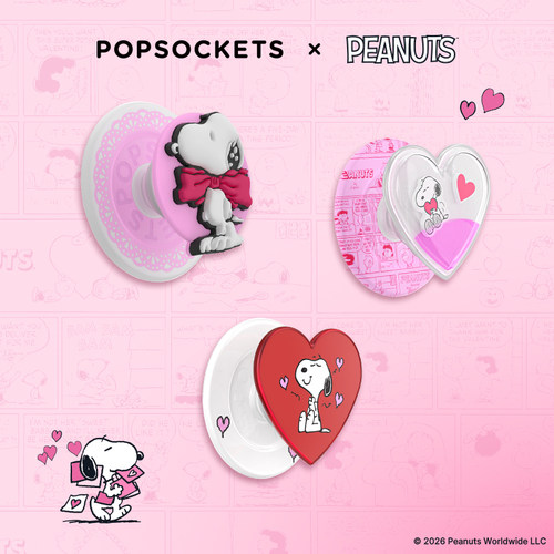 【史努比的情书】PopSockets泡泡骚x史努比系列磁吸气囊手机支架苹果iPhone17/16ProMax/Pro 硅胶可捏 蝴蝶结