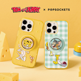 【奶酪大战·手机壳】PopSockets泡泡骚xTOM&JERRY系列磁吸防摔手机壳苹果iPhone15/14ProMax/Pro 汤姆 杰瑞