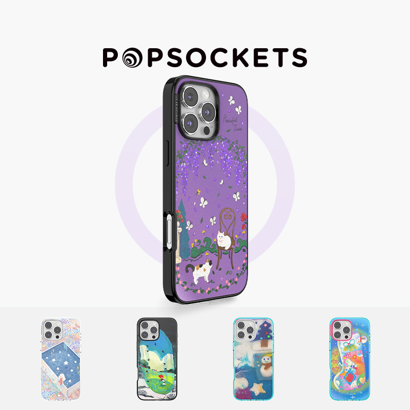 【漂浮记忆·手机壳】PopSockets泡泡骚磁吸气囊支架防摔手机壳适用苹果iPhone16/15/14 ProMax 星空 雪人 兔