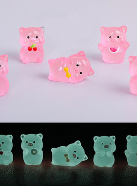 小猪立体树脂配件桌面摆件