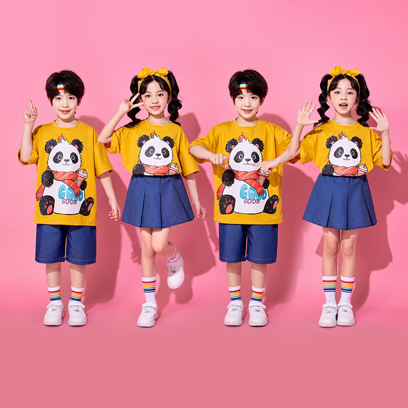 六一儿童演出服小学生合唱服表演服装运动会熊猫啦啦操幼儿园班服