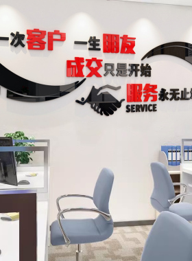 销售接待办公室文化墙贴