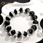 超唯收藏级天然巴西聚宝盆绿幽灵手串半盘翠绿幽灵单圈水晶手链