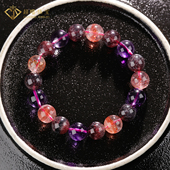 超唯收藏级天然黑加仑糖彩超七手串金草莓紫黑红橘超七水晶手链