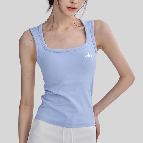 AIo新款带胸垫U领修身瑜伽背心