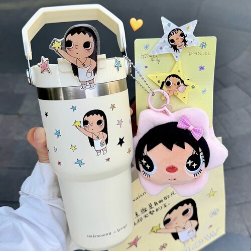 小玉yuy奈雪的茶联名周边毛绒镜星星吸管杯联动纸袋包材