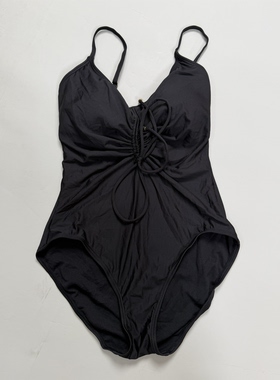 货号B34胸围75AB臀围85～93外单黑色连体泳衣