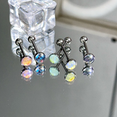 猫眼极光舌钉糖果色幻彩