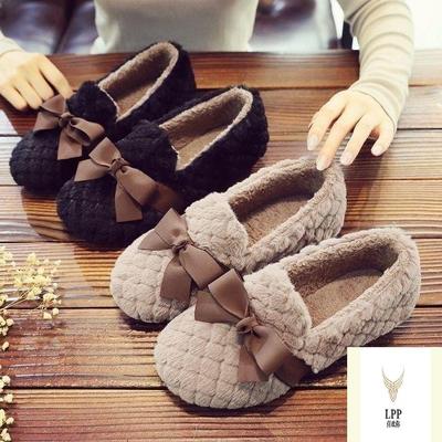 鞋子女冬季加绒外穿平底