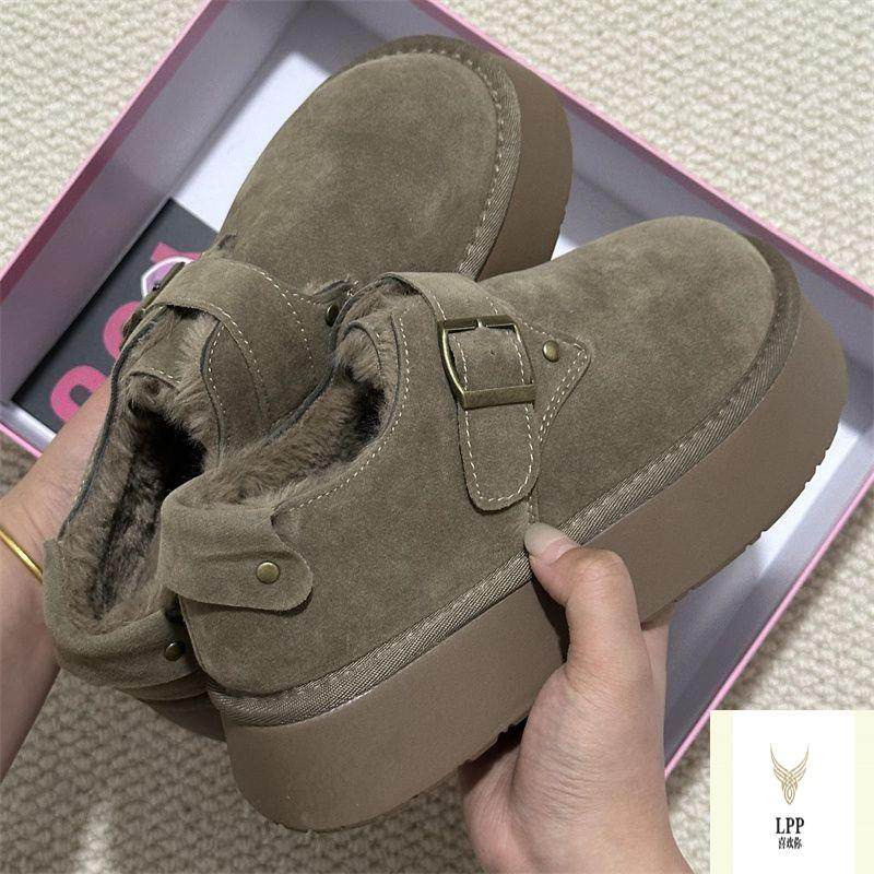 厚底勃肯鞋女加绒2025新