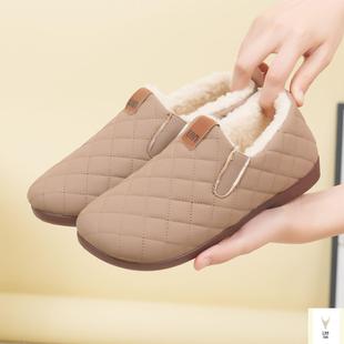 一脚蹬妈妈鞋 皮面防水女士加绒加厚保暖豆豆鞋 2025棉鞋 清仓秋冬季
