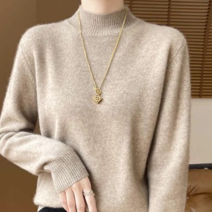 打底衫 宽松大码 2025新款 配大衣超好看半高领毛衣秋冬女内搭针织衫