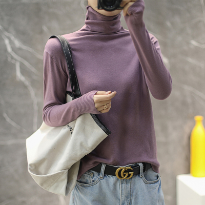 羊毛衫女高领薄款修身显瘦