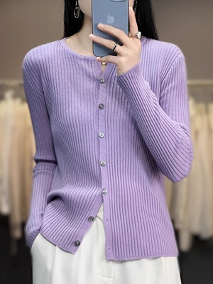 羊绒单排扣宽松外搭纽扣开衫