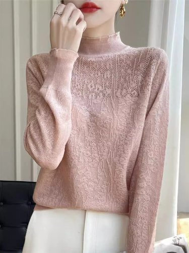 套头半高领内搭螺纹打底衫