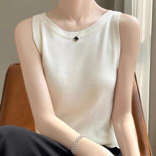 打底小背心 显瘦无袖 精仿圆领针织吊带女内搭西装 小个子遮副乳修身