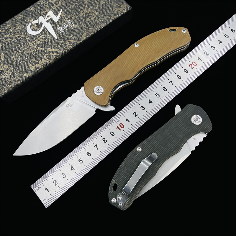 CH3504折叠刀VG10钢米卡塔柄户外野营求生存狩猎水果口袋折刀工具
