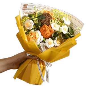 向日葵针织花束毛线手工编织成品女生生日情人节礼物表彰永生花