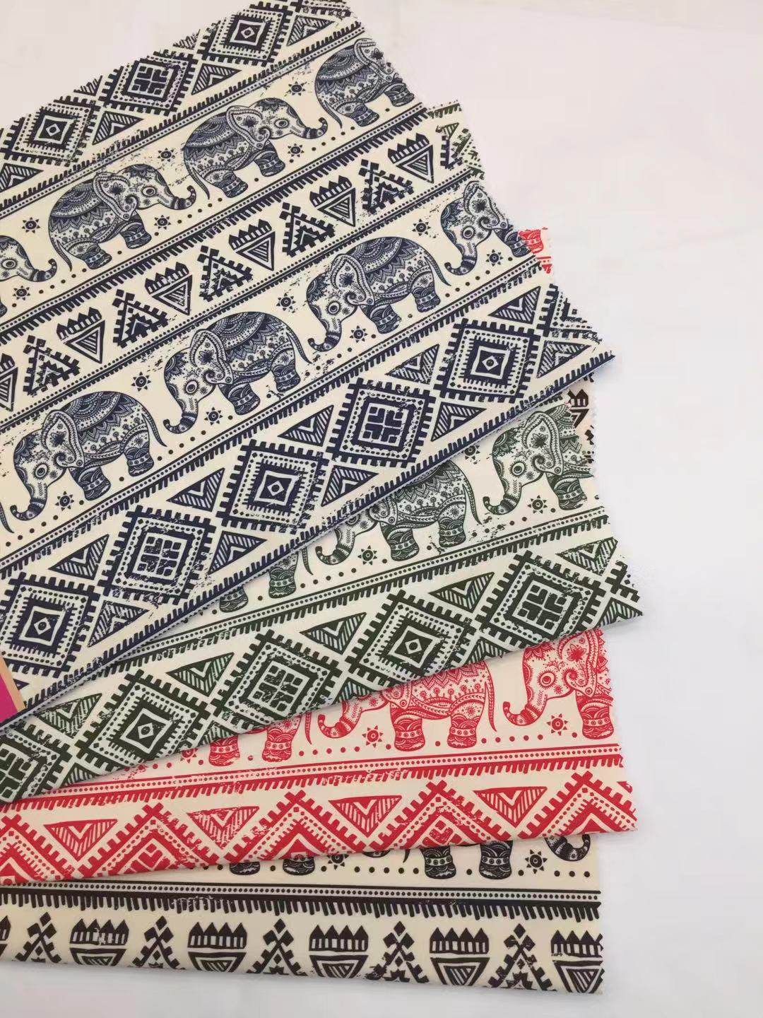 骑兵斜复合布防水大象图案书包桌布沙发抱枕印花面料3码起售包邮