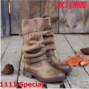 stylish 女士 Plus boots大码 retro flat 39;s women& size