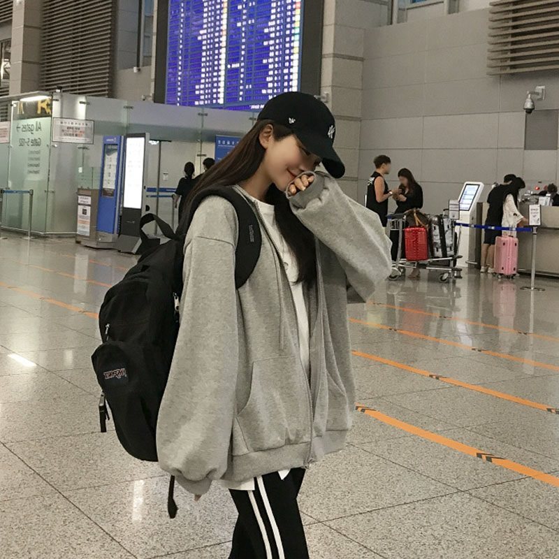 cec连帽超火卫衣女2020春秋新款百搭长袖学生宽松慵懒风开衫外套|ruв категории Женская одежда, свитер/свитер - от Buy2taobao.com для оказания профессиональной услуги покупки агента Taobao