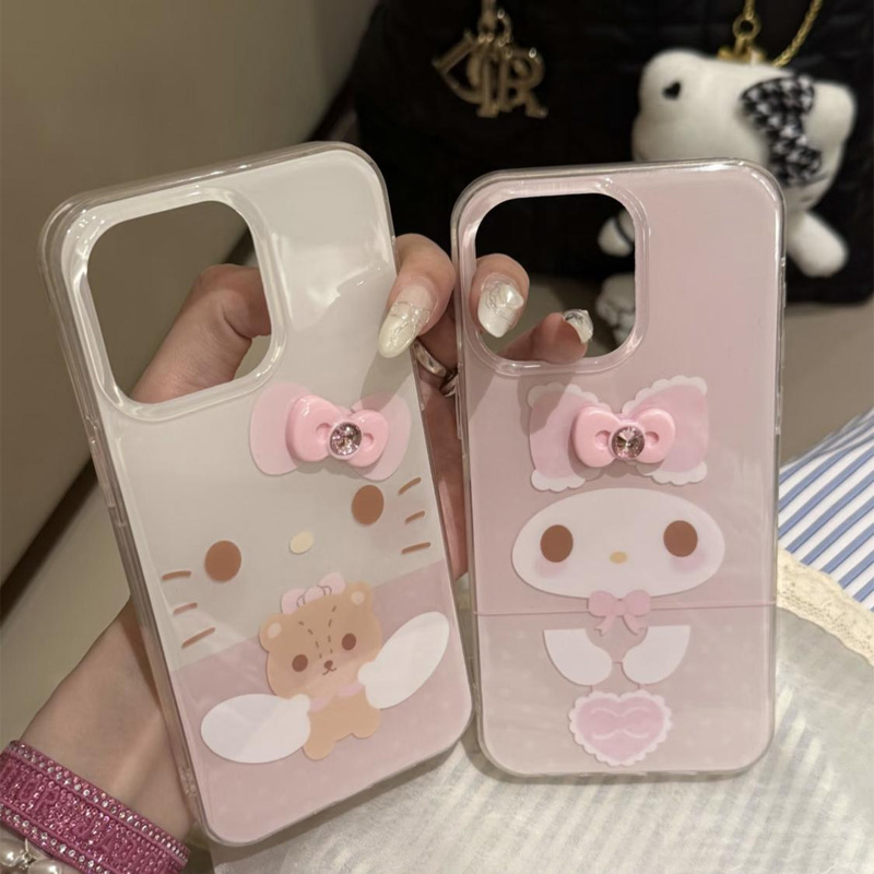 卡通美乐蒂蝴蝶结适用苹果16手机壳iPhone15promax新款p70华为mate60荣耀200小众vivo卡通oppo小米14红米13女