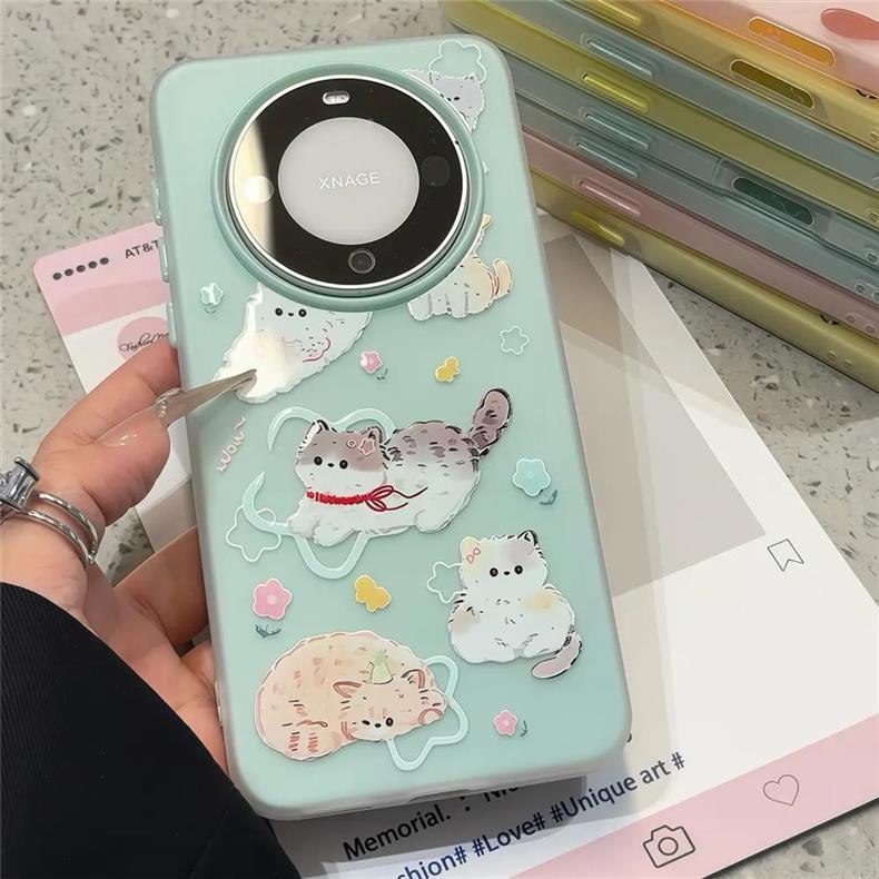 满屏猫咪适用苹果16手机壳iPhone15promax新款p70华为mate60荣耀300可爱vivos20卡通oppo小米14红米13/12果冻
