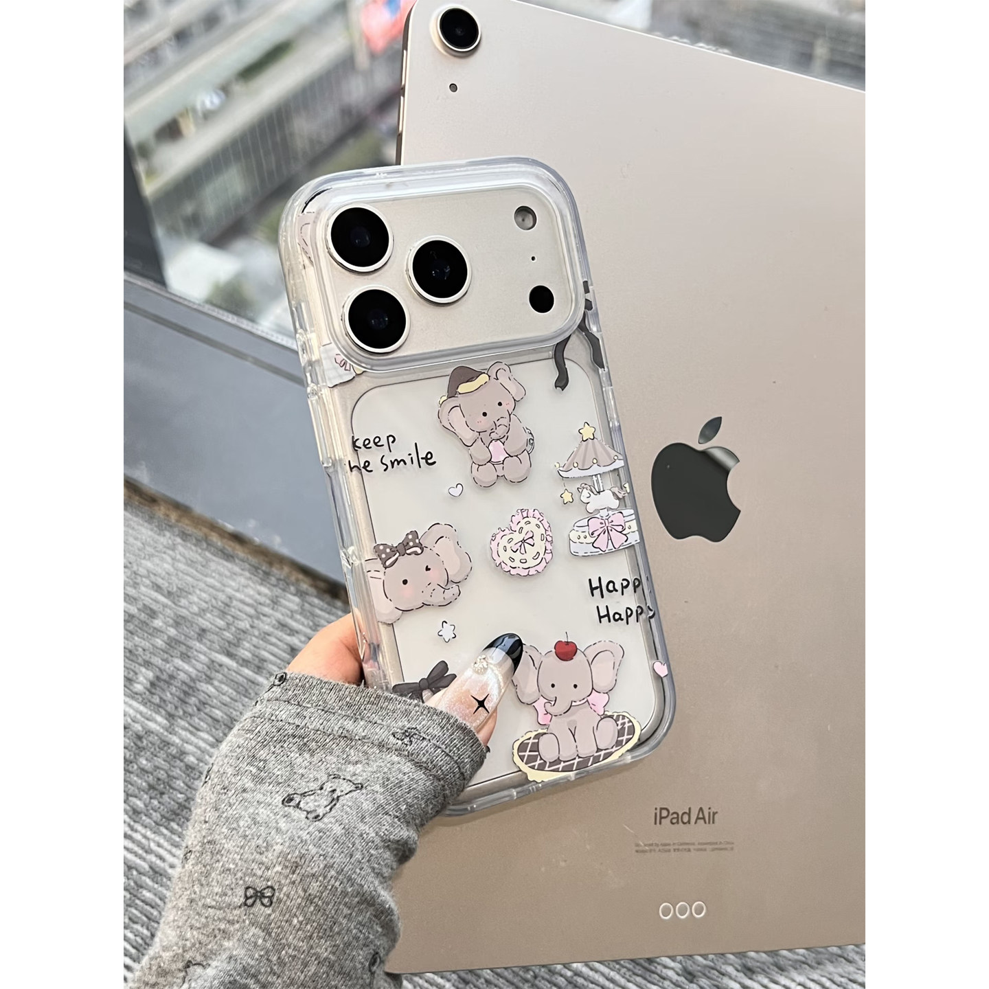 jellycat小象适用苹果17pro手机壳iPhone15promax新款16pro华为p70荣耀300防摔13小米14透明vivo全包oppo软壳