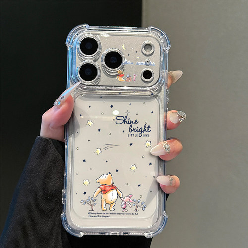 卡通维尼小猪适用iPhone17promax苹果16pro手机壳15华为mate70透明气囊vivo荣耀400防摔14小米17Pro软壳oppo