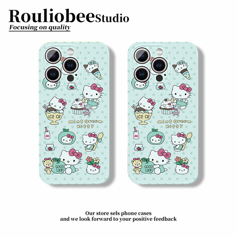 薄荷绿KT适用苹果16pro手机壳iPhone15promax新款14华为mate60荣耀p70卡通12/11小米13菲林硬壳vivo全包oppo