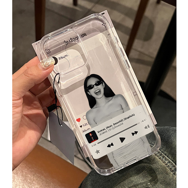 墨镜jennie适用苹果16pro手机壳iPhone15promax新款13华为mate70p荣耀200防摔小米14透明vivo全包oppo软壳k70