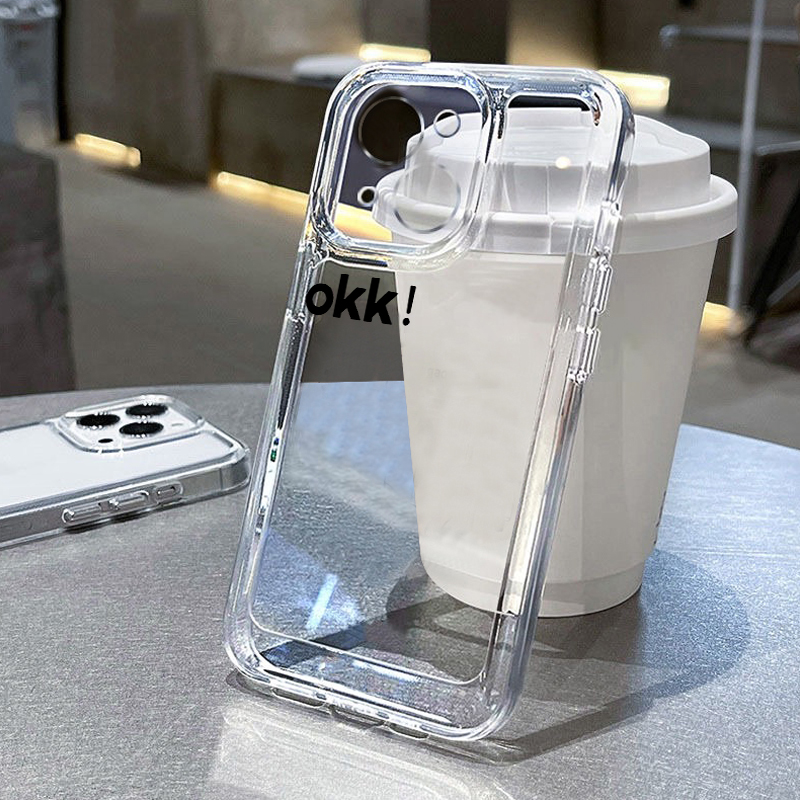 okk适用苹果13手机壳iPhone15promax新款12华为mate60荣耀90防摔11小米14简约透明vivox100全包oppo软壳k70男