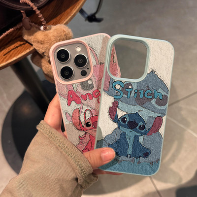 油画史迪仔16promax手机壳防摔