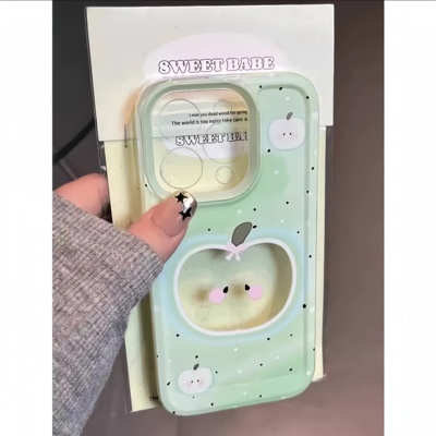 趣味青苹果适用苹果17pro手机壳iPhone16promax新款14华为p70荣耀500防摔13小米15透明vivo全包oppo软壳13pro