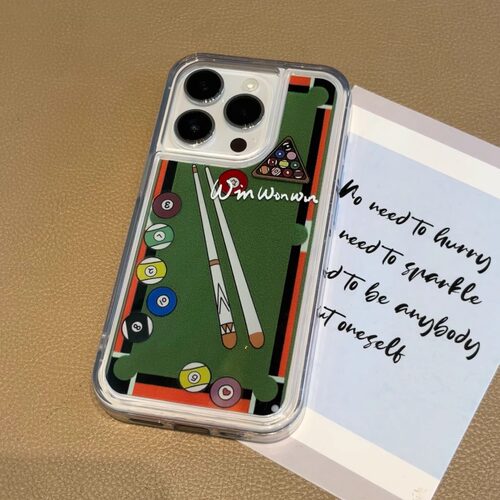 动态台球滑块适用iPhone17promax手机壳苹果14pro新款16promax创意13趣味12保护套11防摔15plus个性男流沙壳