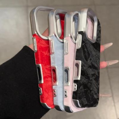 高级感绒布雪山纹纯色手机壳