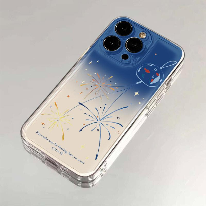 晕染烟花适用苹果16pro手机壳iPhone15promax新款13华为mate60荣耀300防摔12小米14透明vivo全包oppo软壳k70