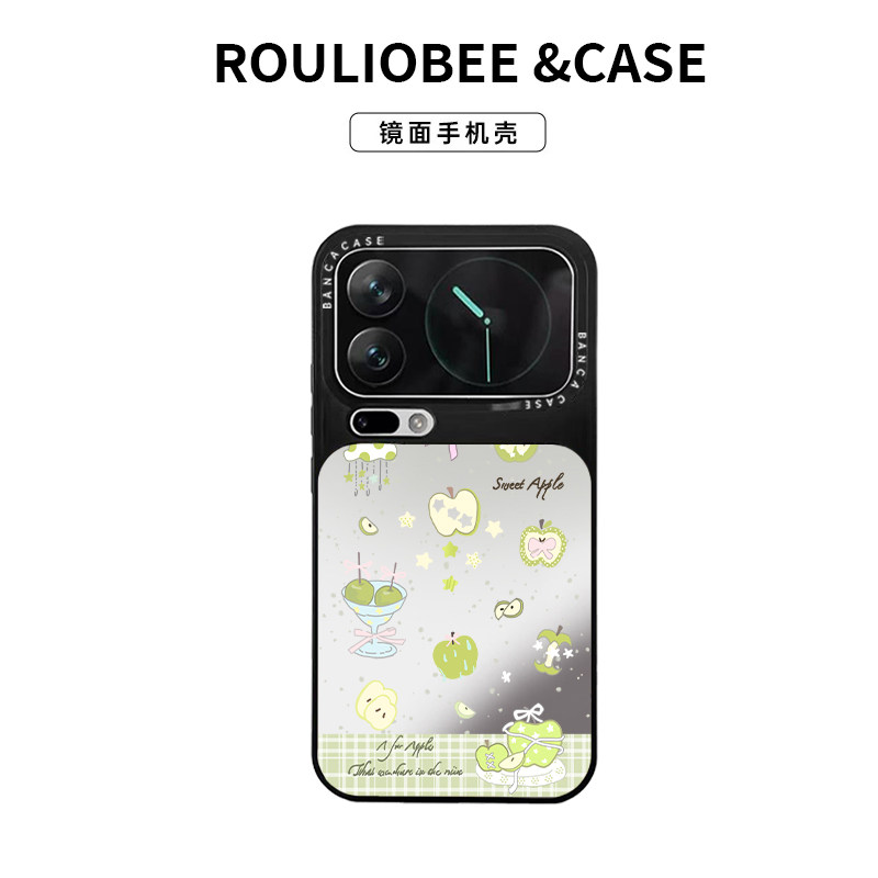 格纹青苹果适用苹果16promax手机壳iPhone15新款17华为mate70荣耀vivox200潮牌oppo小米17镜面壳13红米note14