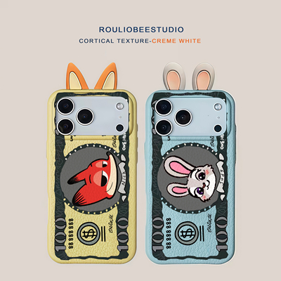 美钞朱迪尼克适用苹果17promax手机壳iphone15新款16pro卡通13荣耀400皮纹14plus华为p70vivo潮oppo小米17pro