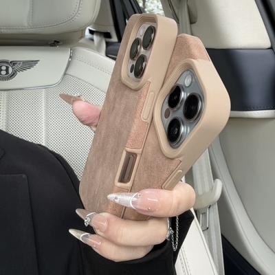 秋冬翻毛皮手机壳个性磨砂肤感